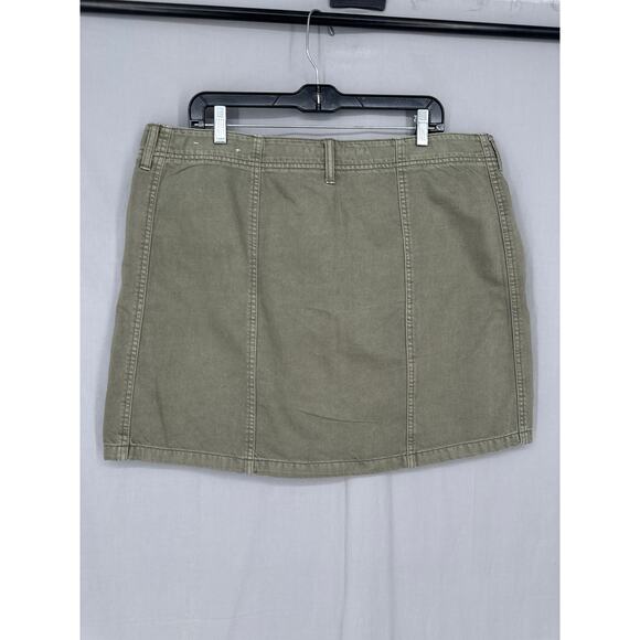 American Eagle Skirt Womens 18 Olive Green Mini Button Denim - Picture 3 of 7